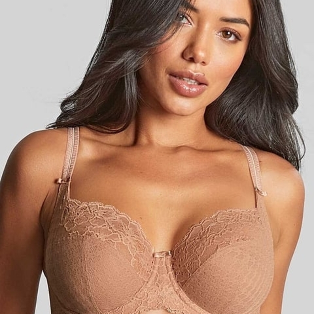 Panache Lace Balconette Bra in Light Brown